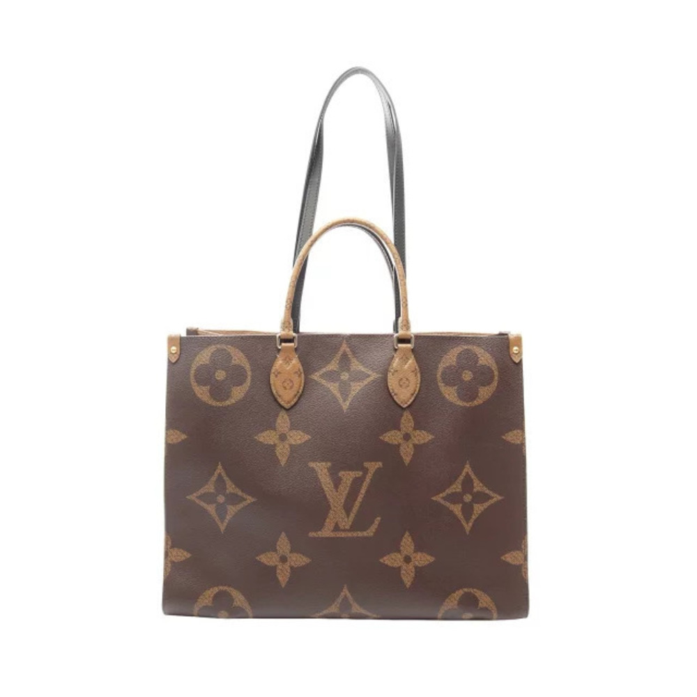 Louis Vuitton On The Go Monogram Giant Reverse Shoulder Bag Canvas Leather Brown